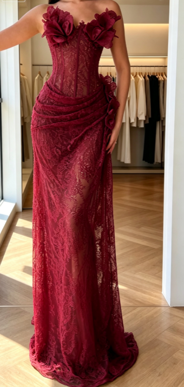 Chic Yellow Prom Dress Sweetheart Sheath Lace Long Evening Dress DP05868