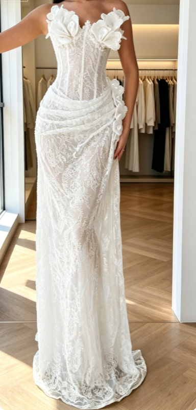 Chic Yellow Prom Dress Sweetheart Sheath Lace Long Evening Dress DP05868