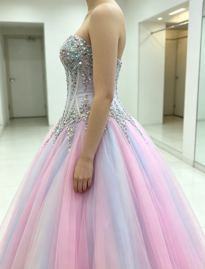 Gorgeous Colorful Prom Dress Sweetheart A-Line  Tulle Long Evening Dress DP06406