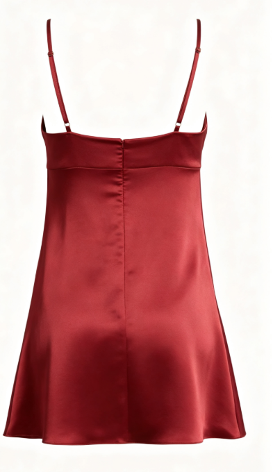 Chic Burgundy Short Homecoming Dress Satin Sheath Birthday Dress DP06675