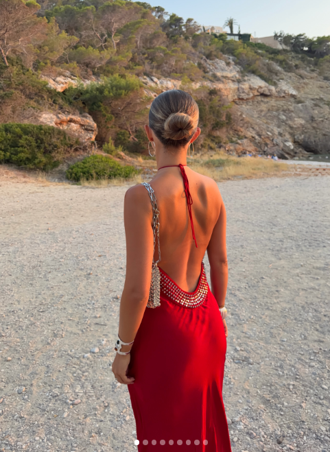 Robe de soirée longue satin fourreau rouge mode DP06997