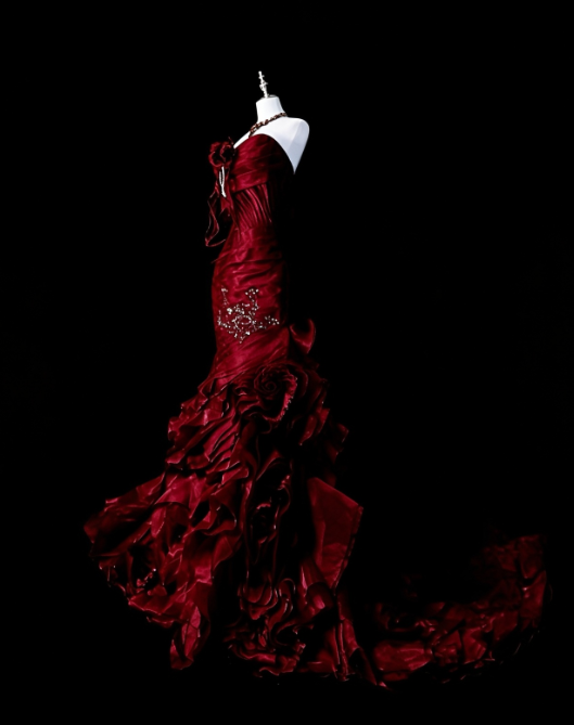 Chic Red Prom Dress Mermaid Satin Long Evening Dress DP07687