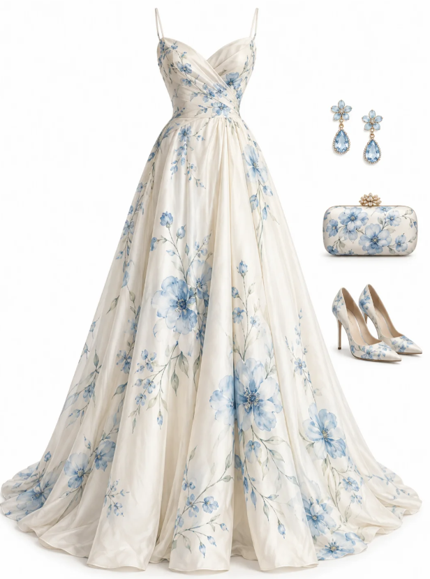 Chic White Prom Dress A-Line Chiffon Long Evening Dress DP07702