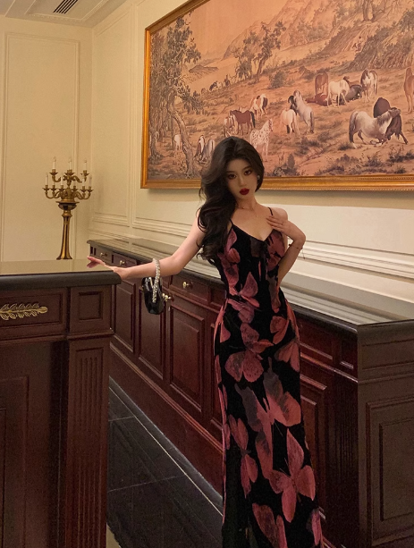 Elegantes Meerjungfrau-Spaghettiträger-Rosa-Ärmelloses Kleid zum 21. Geburtstag Partykleid Geburtstags-Outfits Geburtstagskleid-Ideen für Frauen DP1396