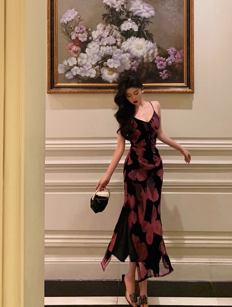 Elegantes Meerjungfrau-Spaghettiträger-Rosa-Ärmelloses Kleid zum 21. Geburtstag Partykleid Geburtstags-Outfits Geburtstagskleid-Ideen für Frauen DP1396