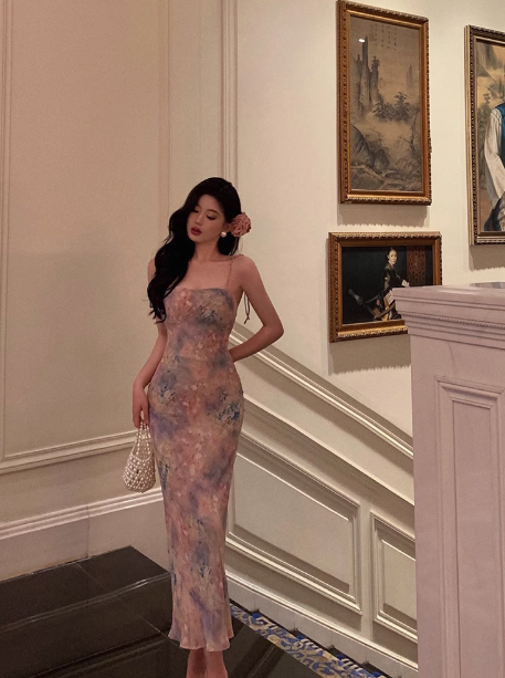 Elegantes Meerjungfrau-Spaghettiträger-Trauben-Geburtstagskleid zum 23. Geburtstag Partykleid Geburtstags-Outfits Geburtstagskleid-Ideen für Frauen DP1400
