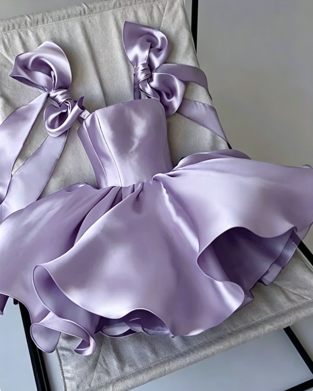Cute A line Straps Summer Satin Homecoming Dress Hoco Dress Mini 20th Birthday Outfit Cocktail Dresses DP1779