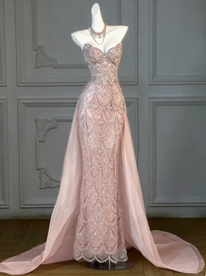 Gorgeous Mermaid Sweetheart Lilac Slit Sequin Long Prom Dress Party Dress Graduation Dresses With Cape DP1984