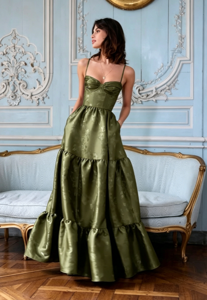 Sexy Ball Gown Spaghetti Straps Navy Blue Satin Prom Dresses Formal Summer Wedding Guest Dress Wedding Guest Outfits DP2230