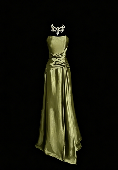 Classy Mermaid Royal Blue Satin Maxi Dress Evening Dress Long Prom Dresses DP238