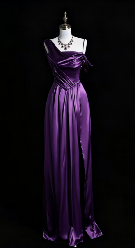 Simple Sheath Long Prom Dresses Satin Green Evening Gown DP3783