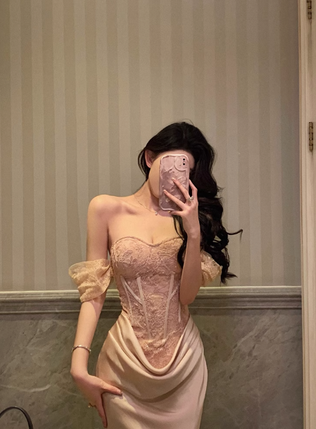 Edles Meerjungfrauen-Kleid mit schulterfreiem Satin für den 18. Geburtstag, Partykleid, Outfits für den 21. Geburtstag, Ideen für Geburtstagskleider für Frauen, DP565