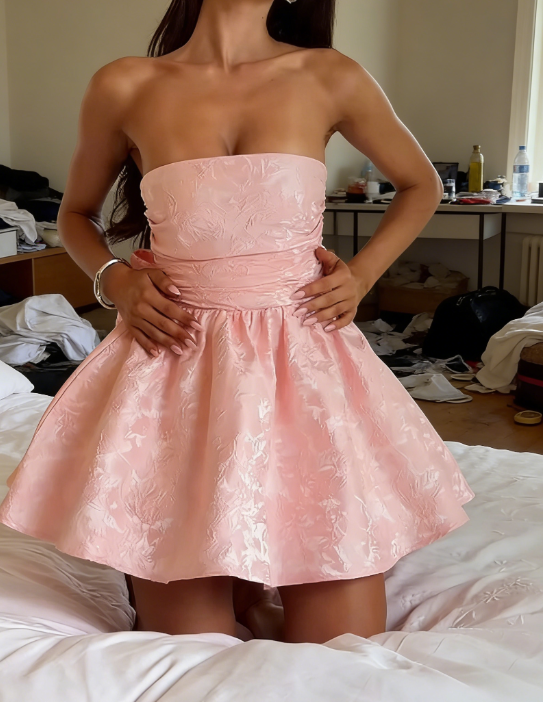 Süßes A-Linien-Geburtstagskleid in Rosa, kurz, Sommer, Hoco-Kleid, Geburtstagsoutfit, Mini-Partykleider zum 19. Geburtstag, DP988