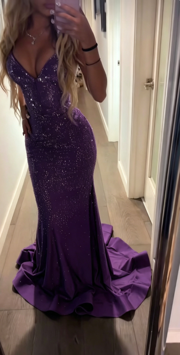 Sexy Burgunder Ballkleid V-Ausschnitt Scheide Langes Abendkleid DP05346