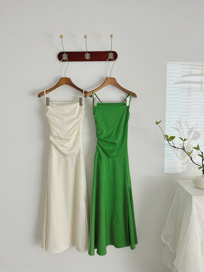Sexy Mermaid Spaghetti Straps Satin Summer Dress Holiday Party Outfits For Women DP0084