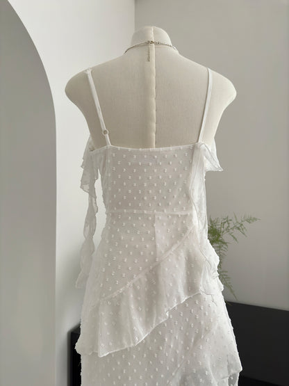 Sexy High Low Spaghetti Straps Floral Summer Dress Holiday Party Outfits For Women DP0080