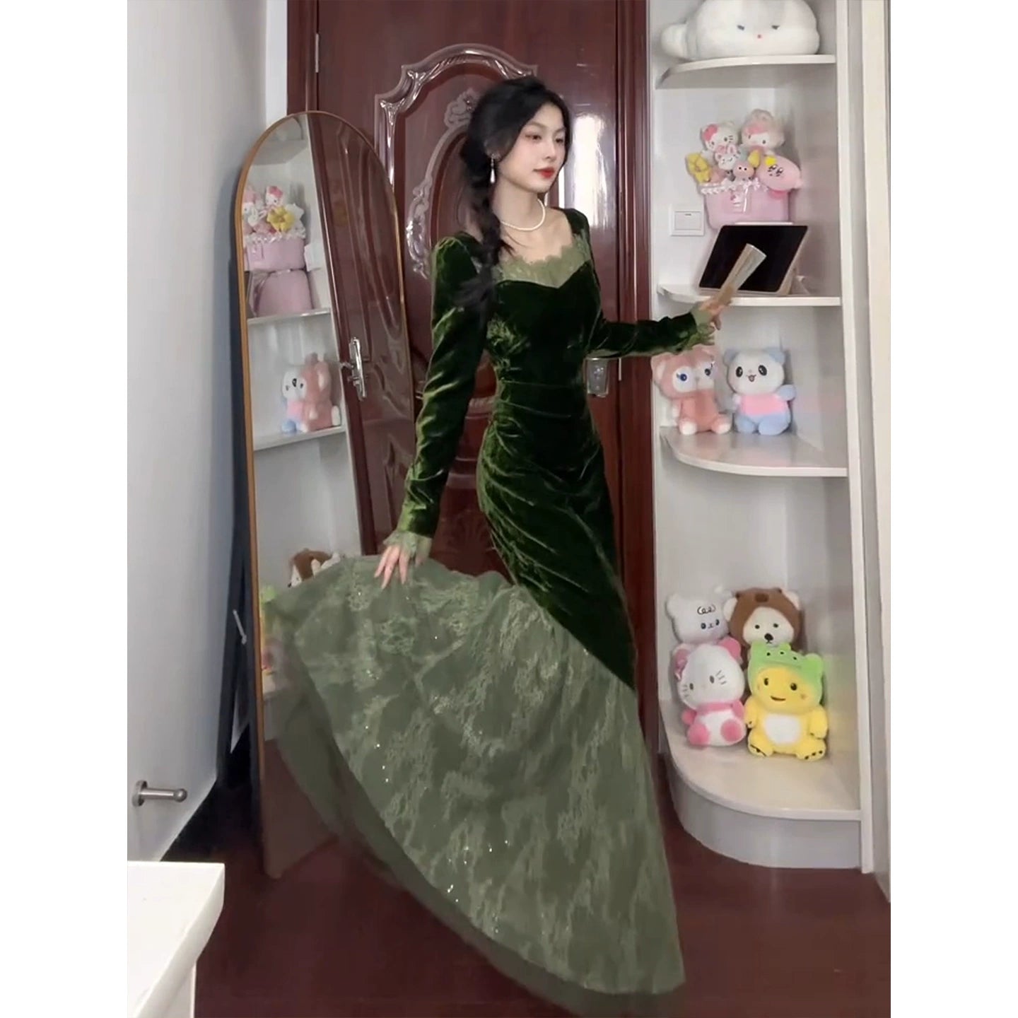 Green Women Dress S961