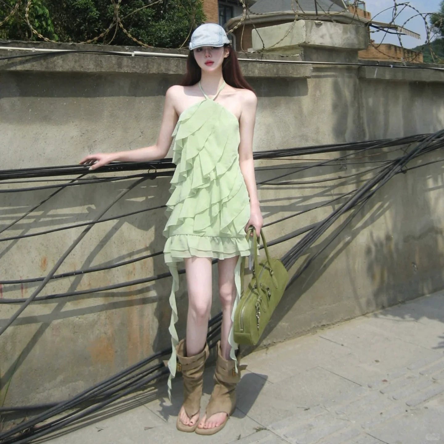 Green Women Dress S996