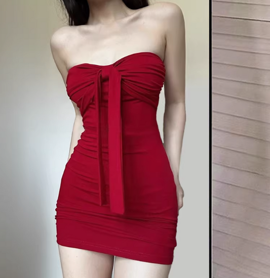 Modisches rotes Kleid S774