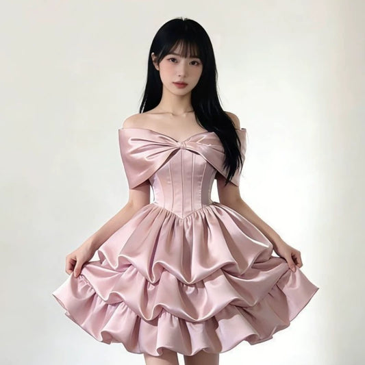 Modisches rosa Kleid S859
