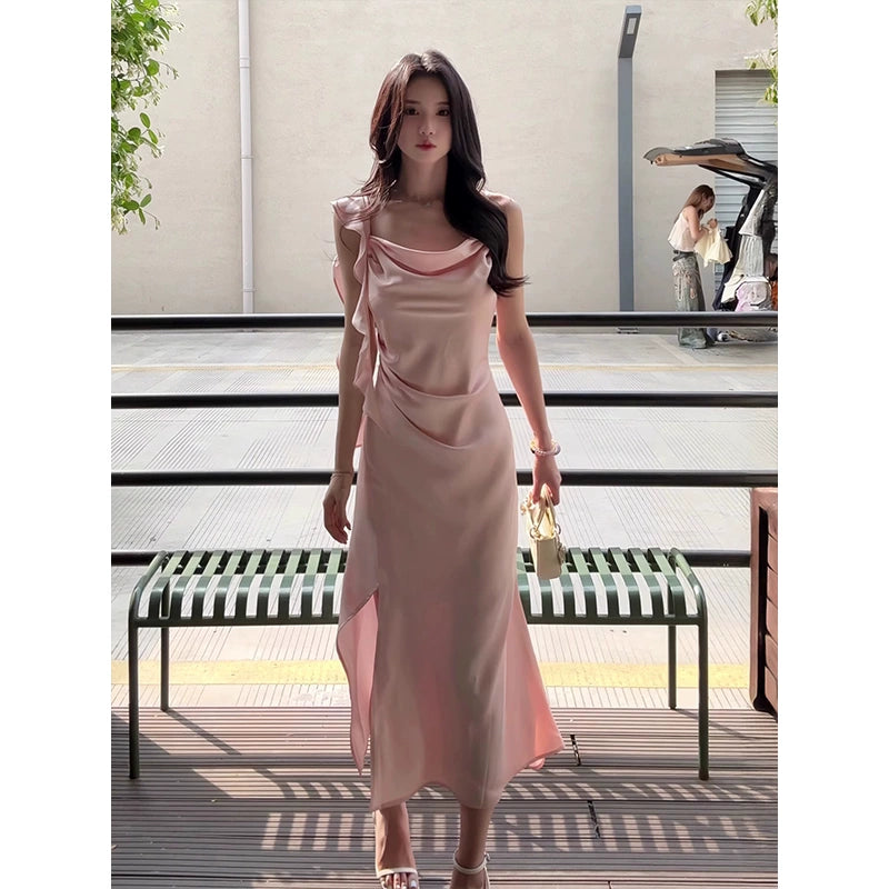 Modisches rosa Kleid S870