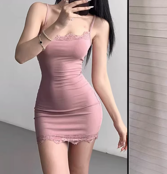 Modisches rosa Kleid S782