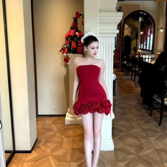 Robe rouge tendance S884