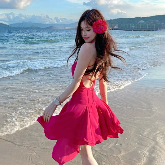 Modisches rosa Kleid S905