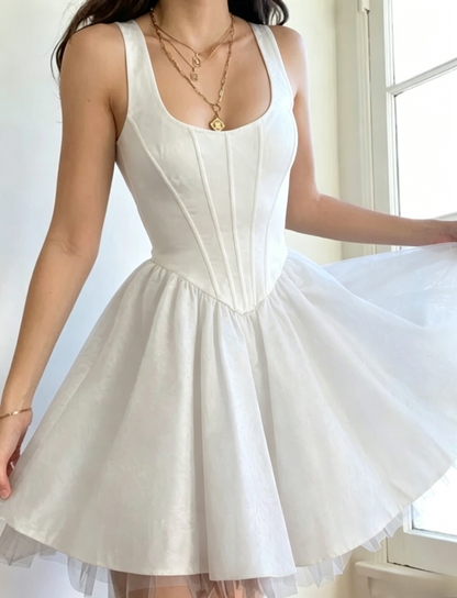 Pretty A line Square Neck Tulle Satin Dress Formal 8th Grade Short Mini Black Homecoming Dress Summer Middle School Hoco Dresses Birthday Outfits W1182